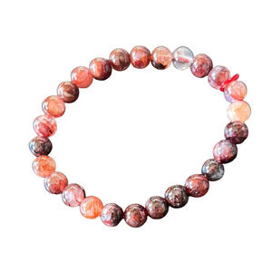Fire Quartz Beaded Bracelet Crystal Healing Jewelry